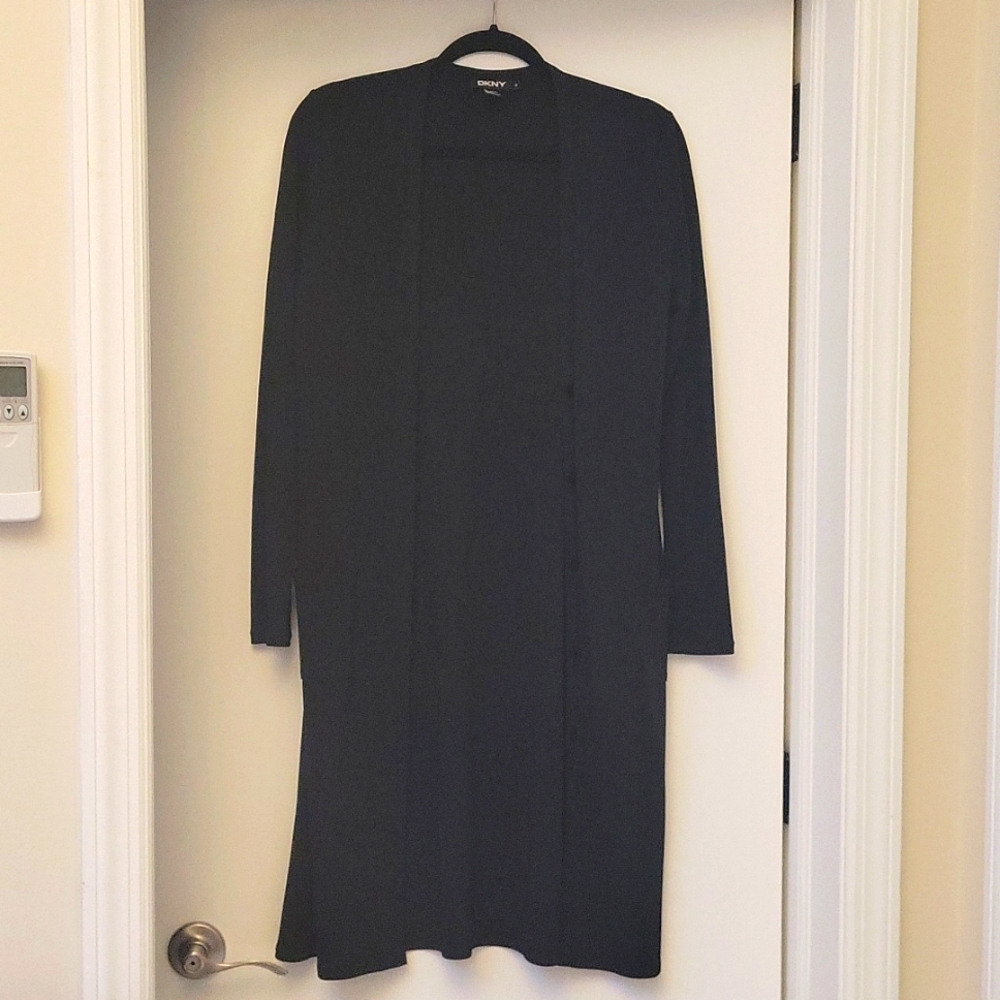 DKNY Black long cardigan, S